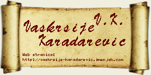 Vaskrsije Karadarević vizit kartica